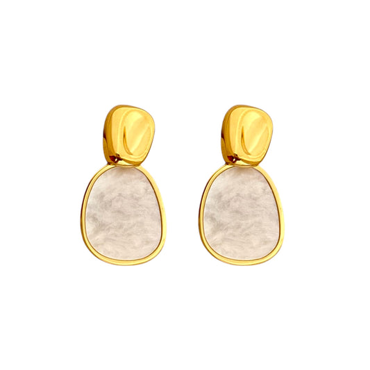 Diana Drops Studs -Shell
