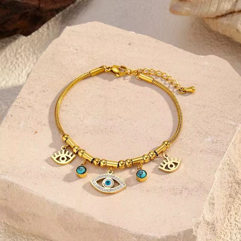 Evil Eye Turquoise Charm Bracelet