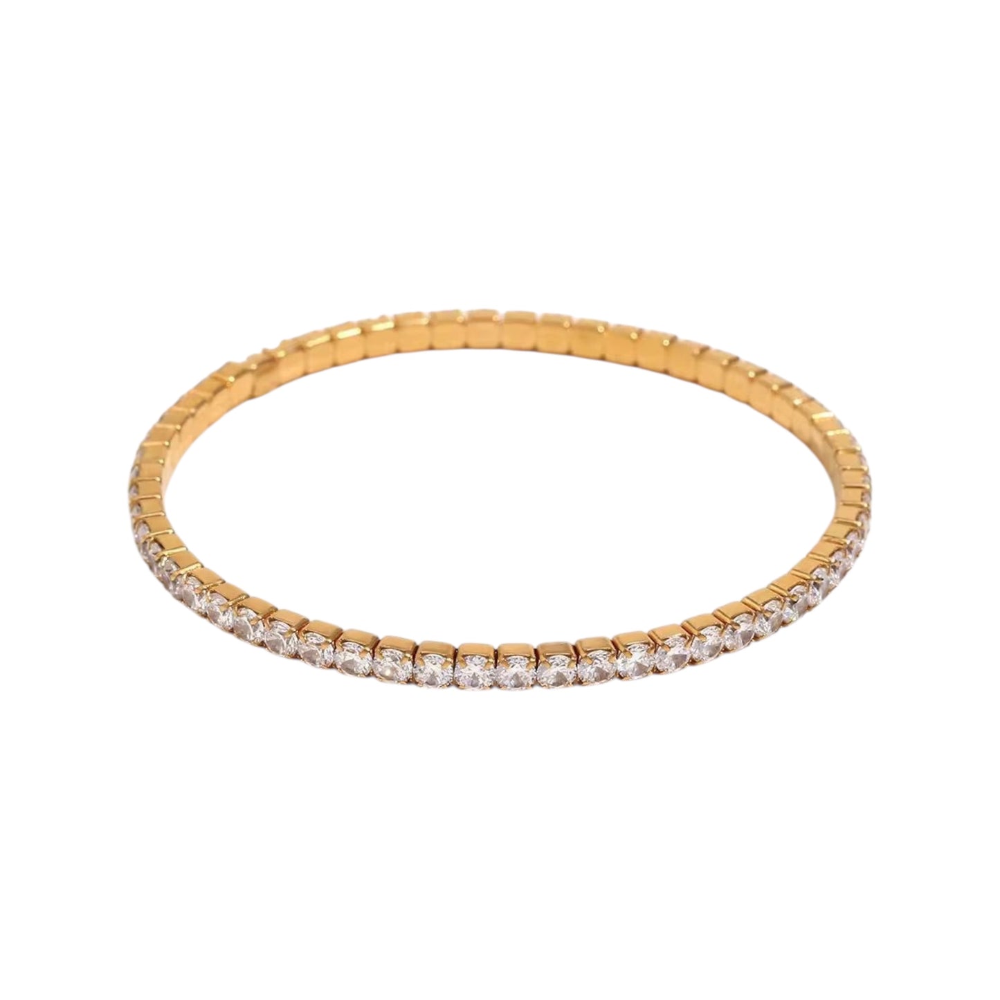 Luxe Slim Tennis Bracelet-18K | Adjustable