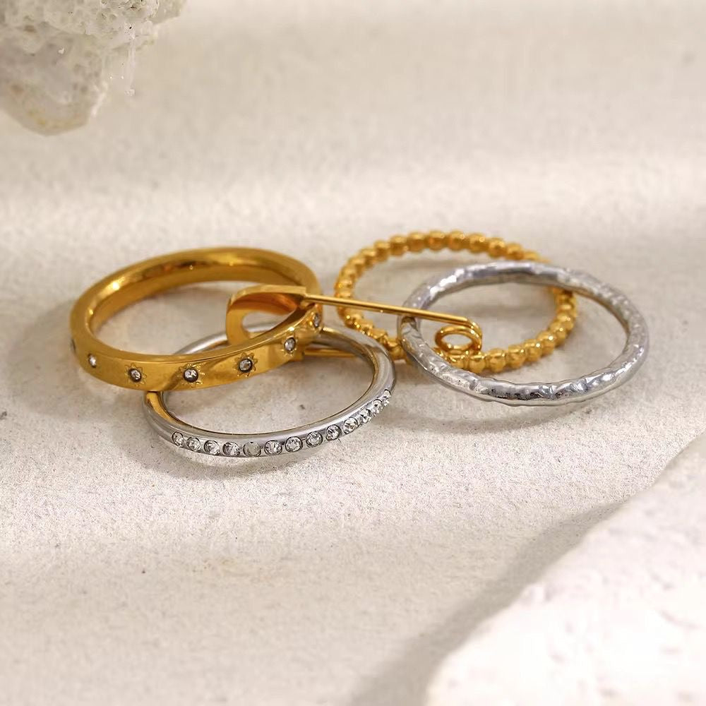 LUX Pave Pin Stacker Ring