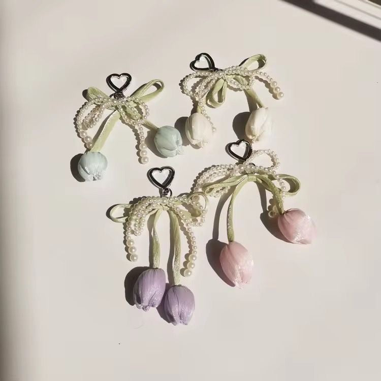 Coquette Tulip Pearle Phone | Bag Charm X Keychain