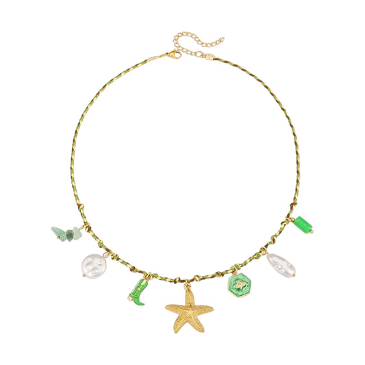 Lime Boujee Charm Cord Necklace