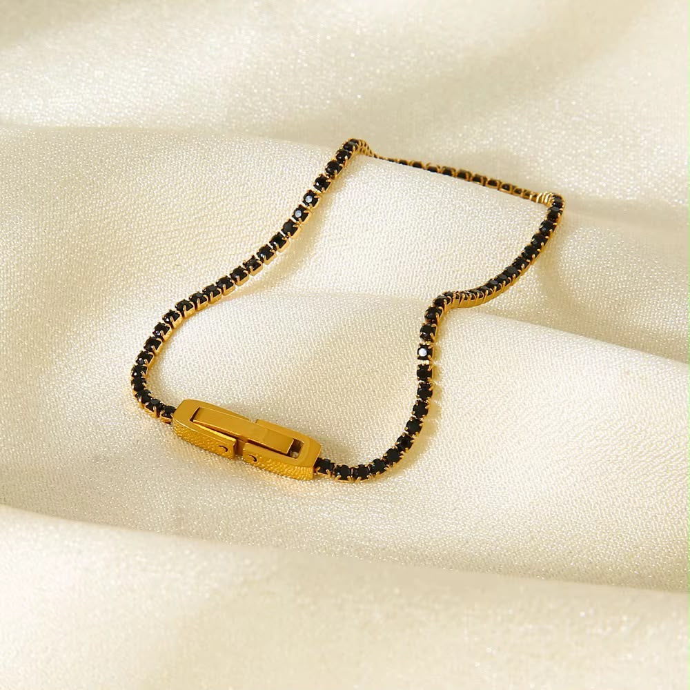 Black Petite Tennis Bracelet