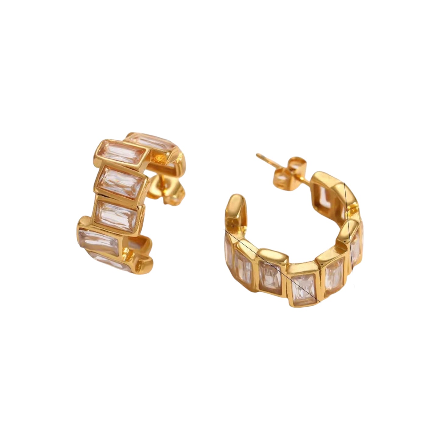 Anatasia Baguette Hoops