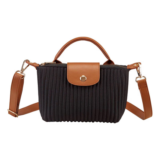 Black LC Ribbed Shoulder Bag