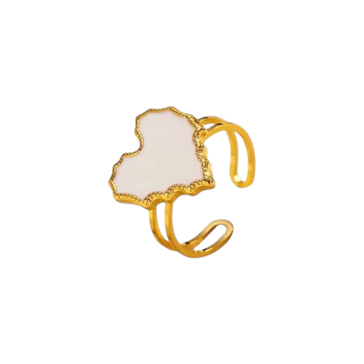 Julie Heart Ring -White