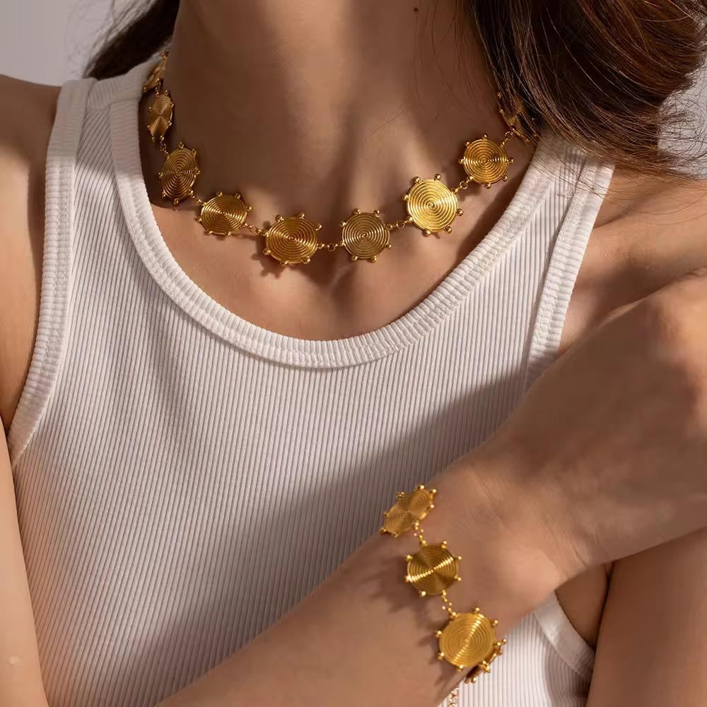 Sunburst Coin Bracelet
