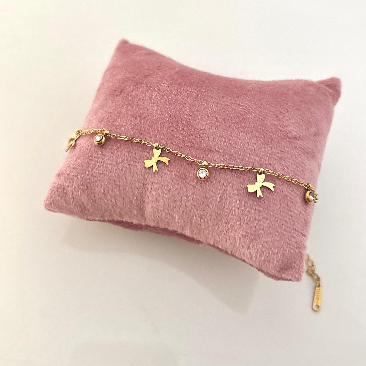 Dainty Bow X Cz Charm Bracelet