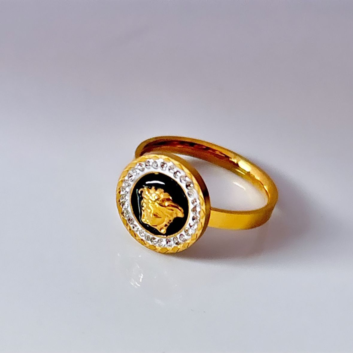 18K Saudi Gold Inspired Versace Ring Size 8 ONLY