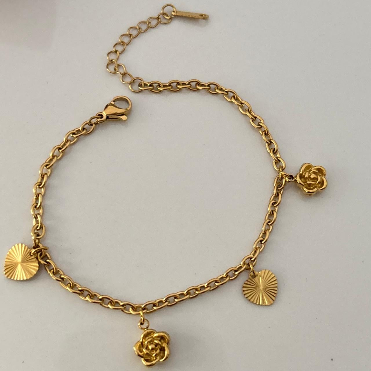 Heart of Roses Charm Bracelet