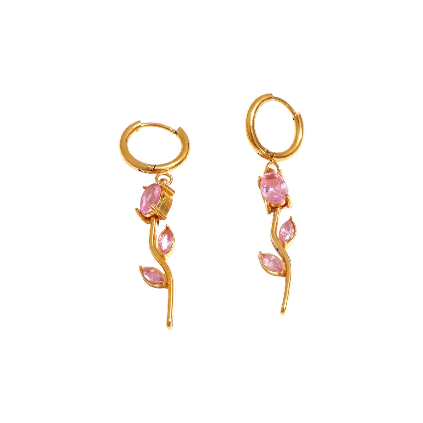 Pink Rose Vine Hoops