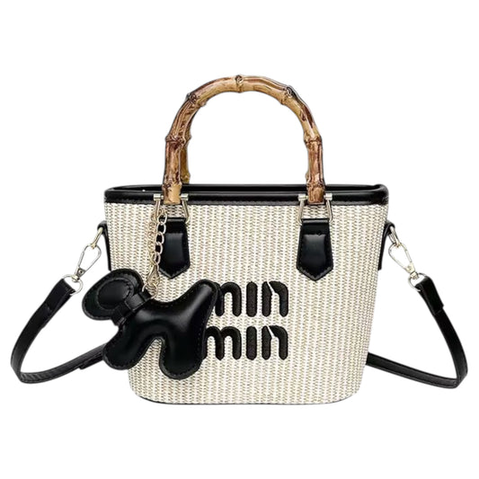 MM LUX Cross Body Bag -With Doggy  Charm | Black
