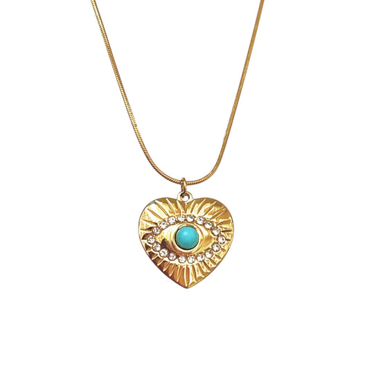 Boho Heart Turquoise Necklace