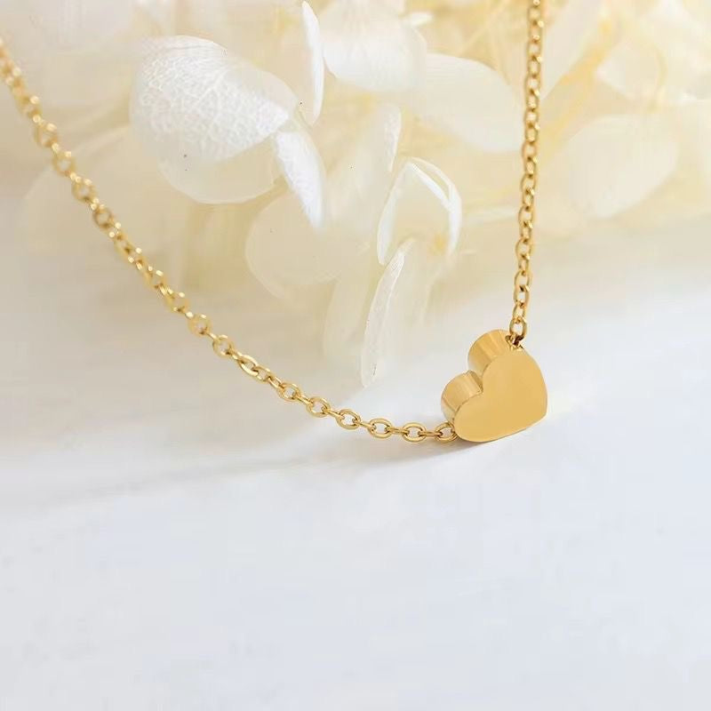Petite Heart Necklace -Gold