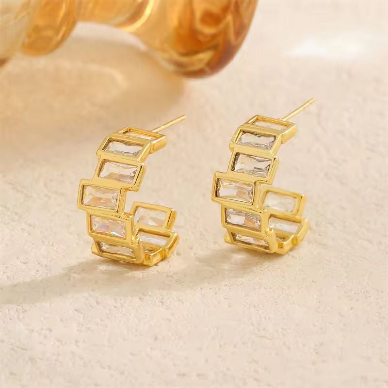 Anatasia Baguette Hoops