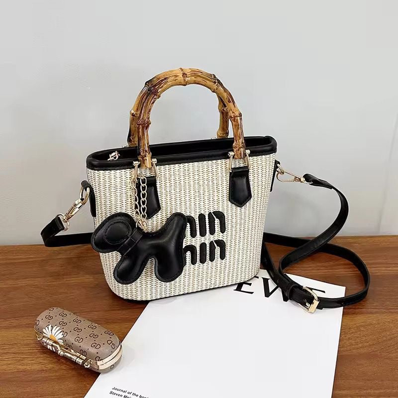 MM LUX Cross Body Bag -With Doggy  Charm | Black
