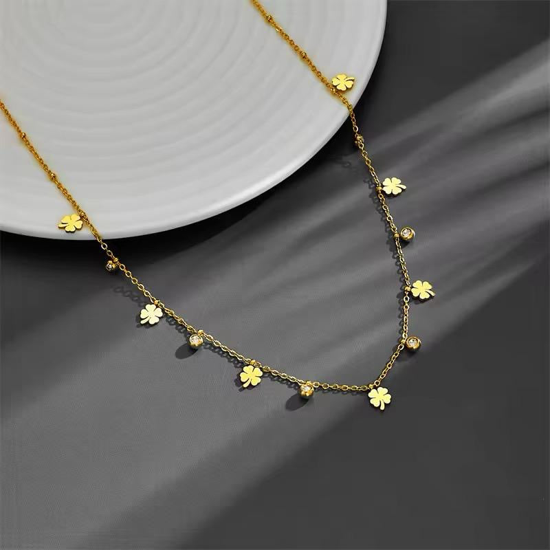 Wisteria Zircon Charm Necklace -18K