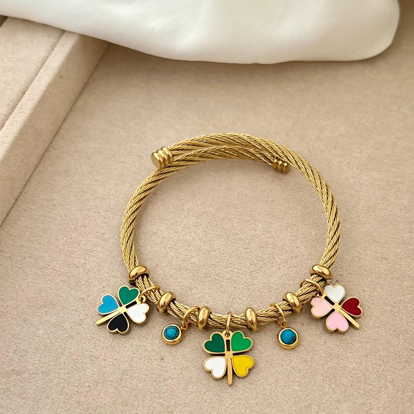 Lucky Leafy Charm Bracelet