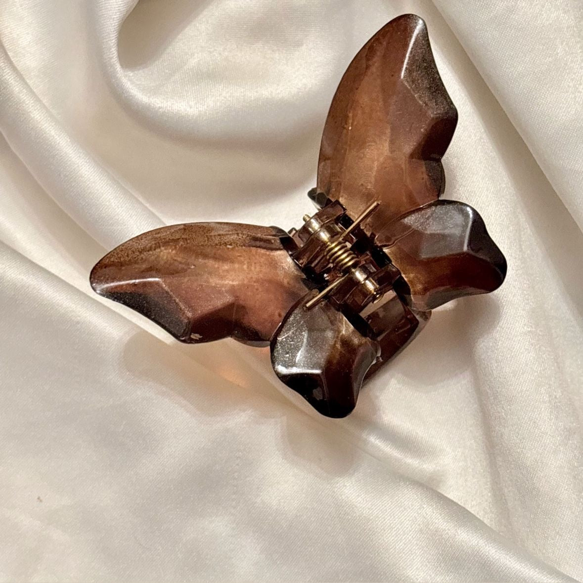 Auburn-Crystal Butterfly Claw Clip