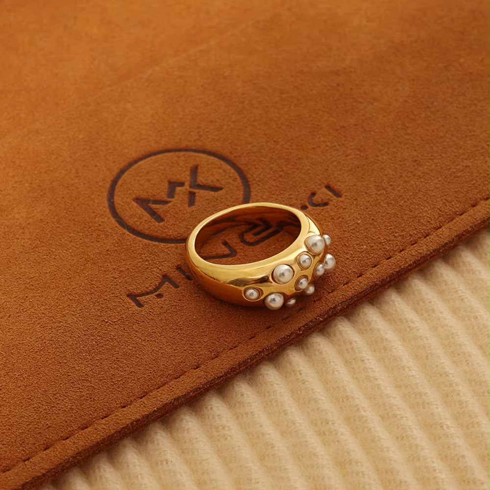 Pearl Dome Ring -Adjustable