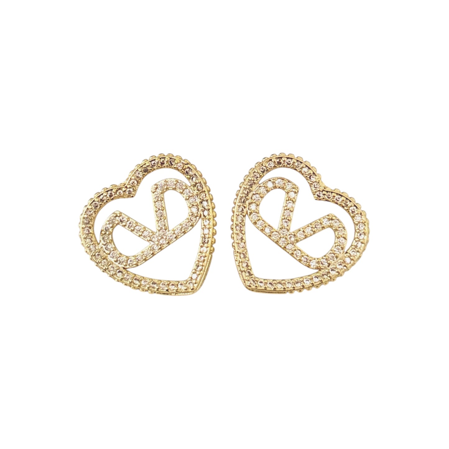 V-Sweet Heart Zirconia Studs