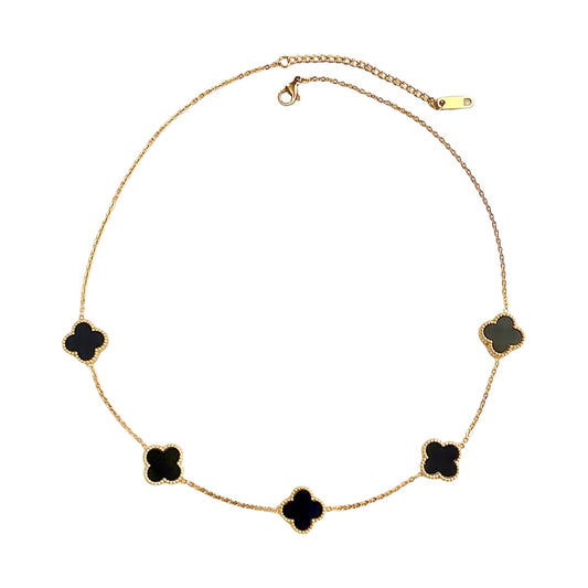 Luxurious 5 Motifs Black Clover Necklace