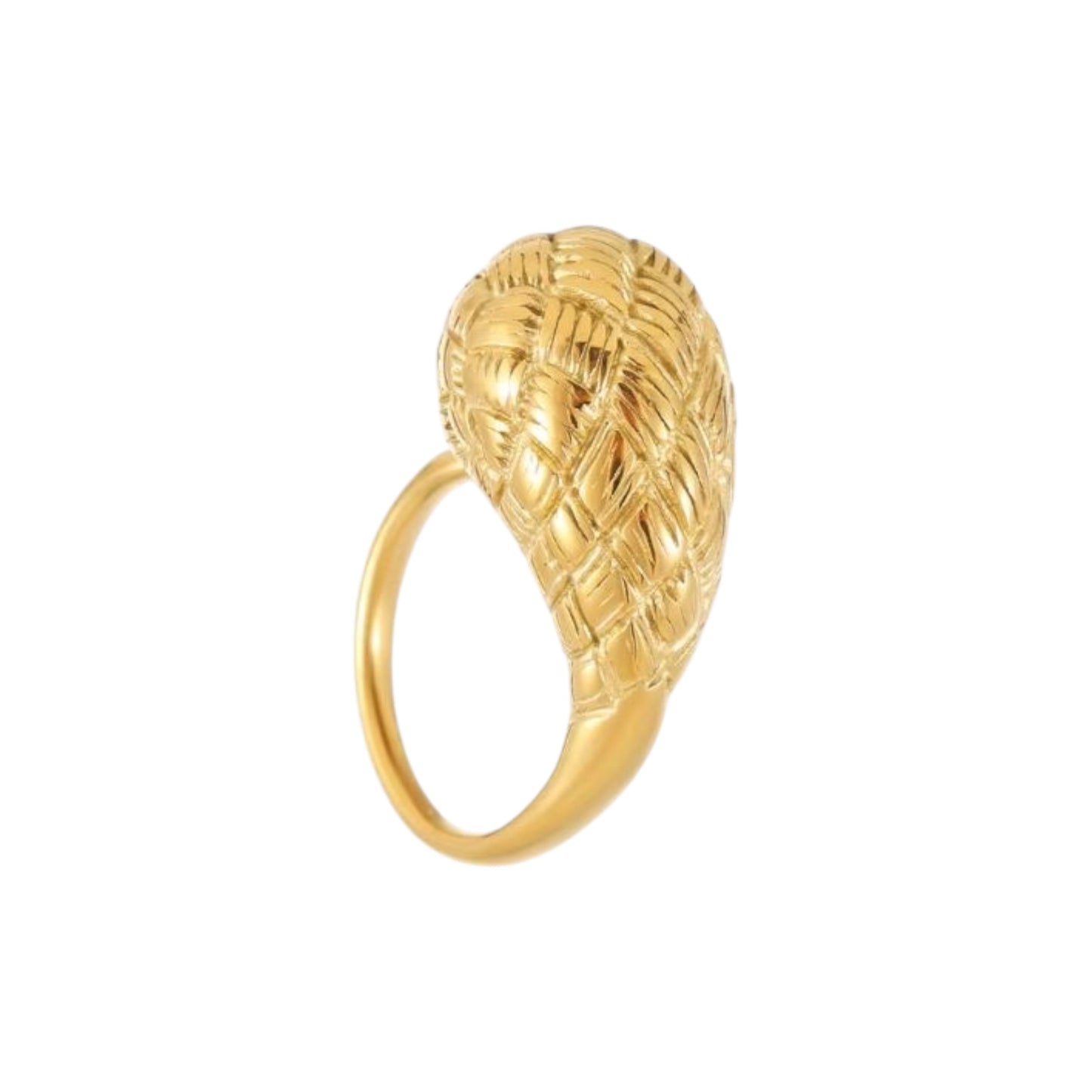 Ribbed Dona Ring -18K