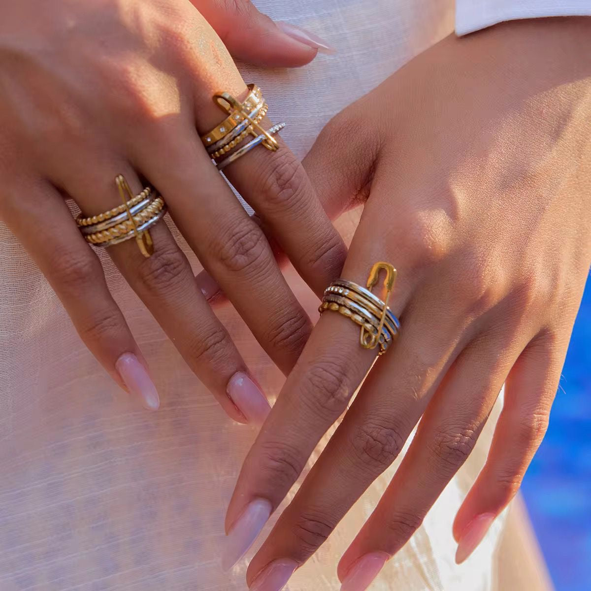 LUX Pave Pin Stacker Ring