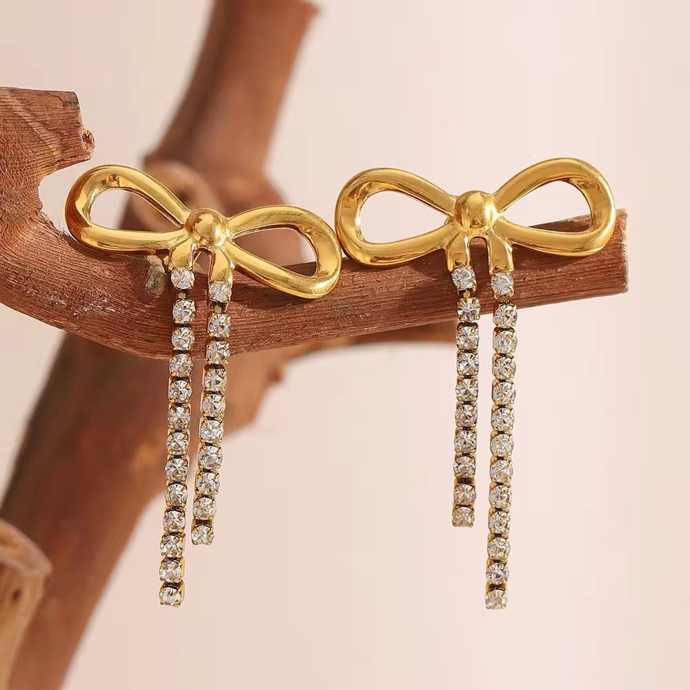 Sparkly Bow Studs