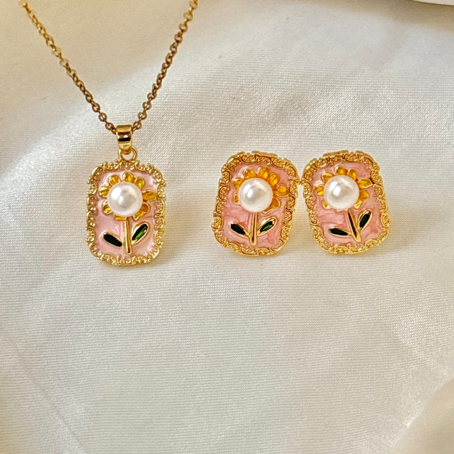 Blushing Bloom Flora Set -Hand Painted