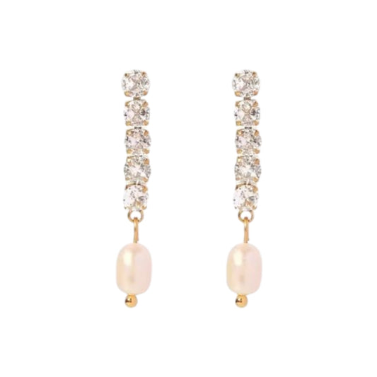 Diana Diamond Pearl Earrings