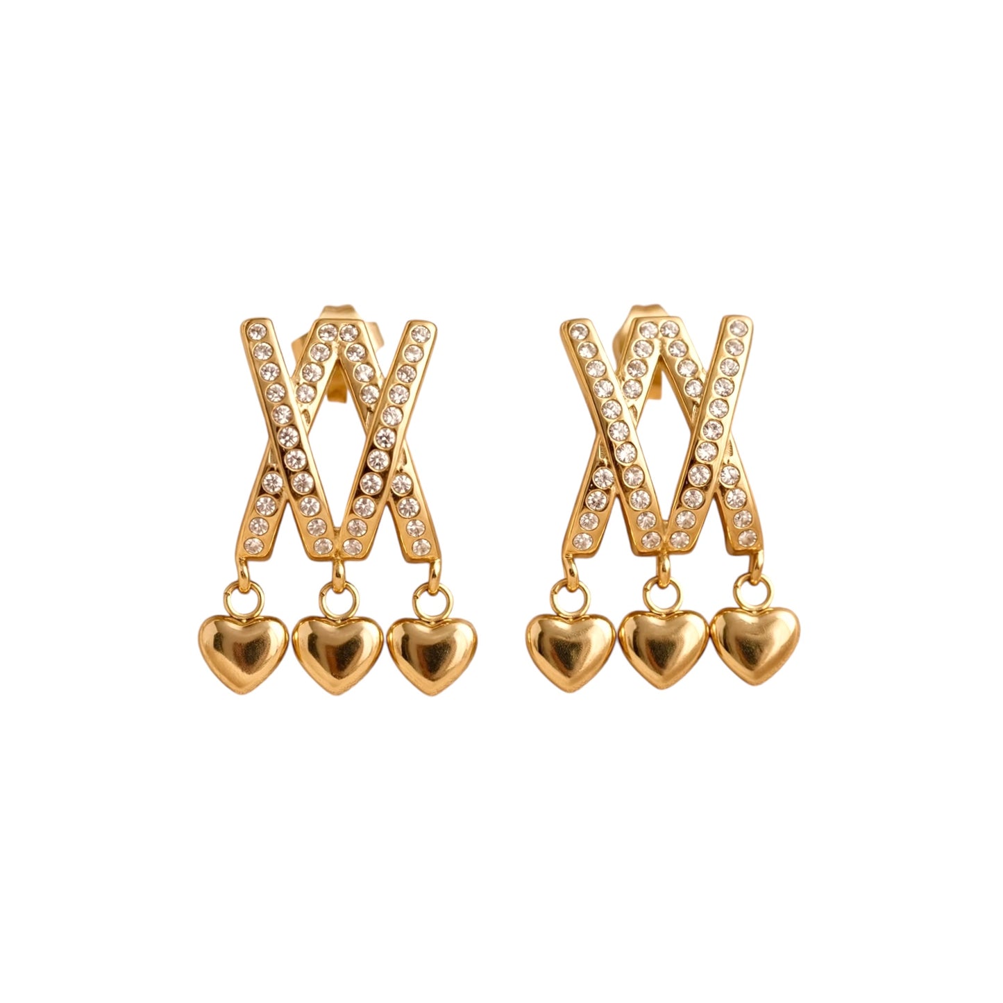 Amore Heart Charm Studs