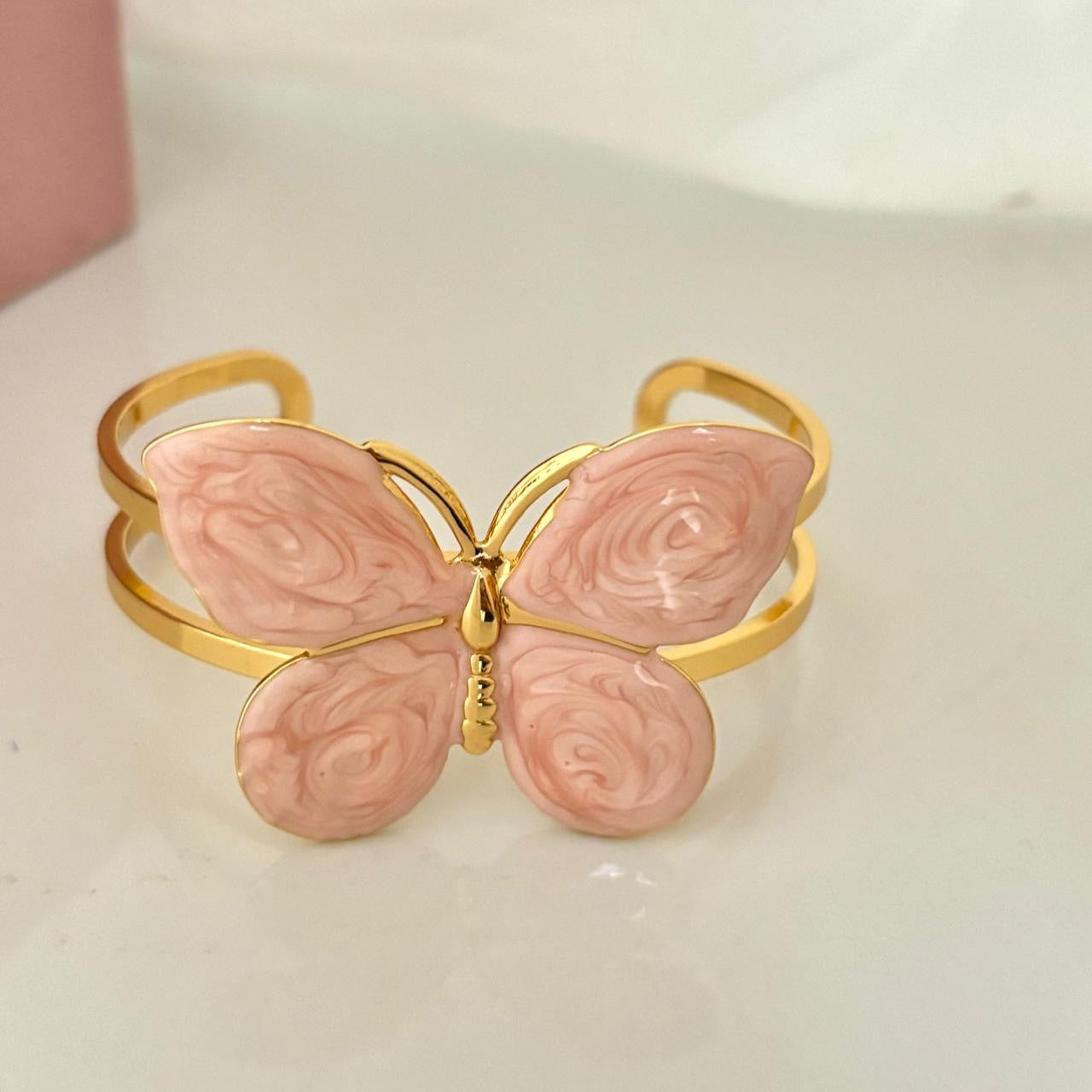 Pastel Butterfly Cuff -Baby Pink