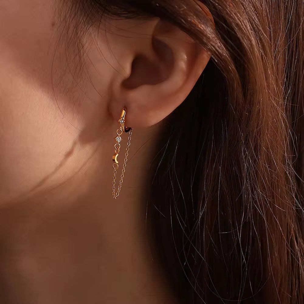 Moon Dangler Hoops