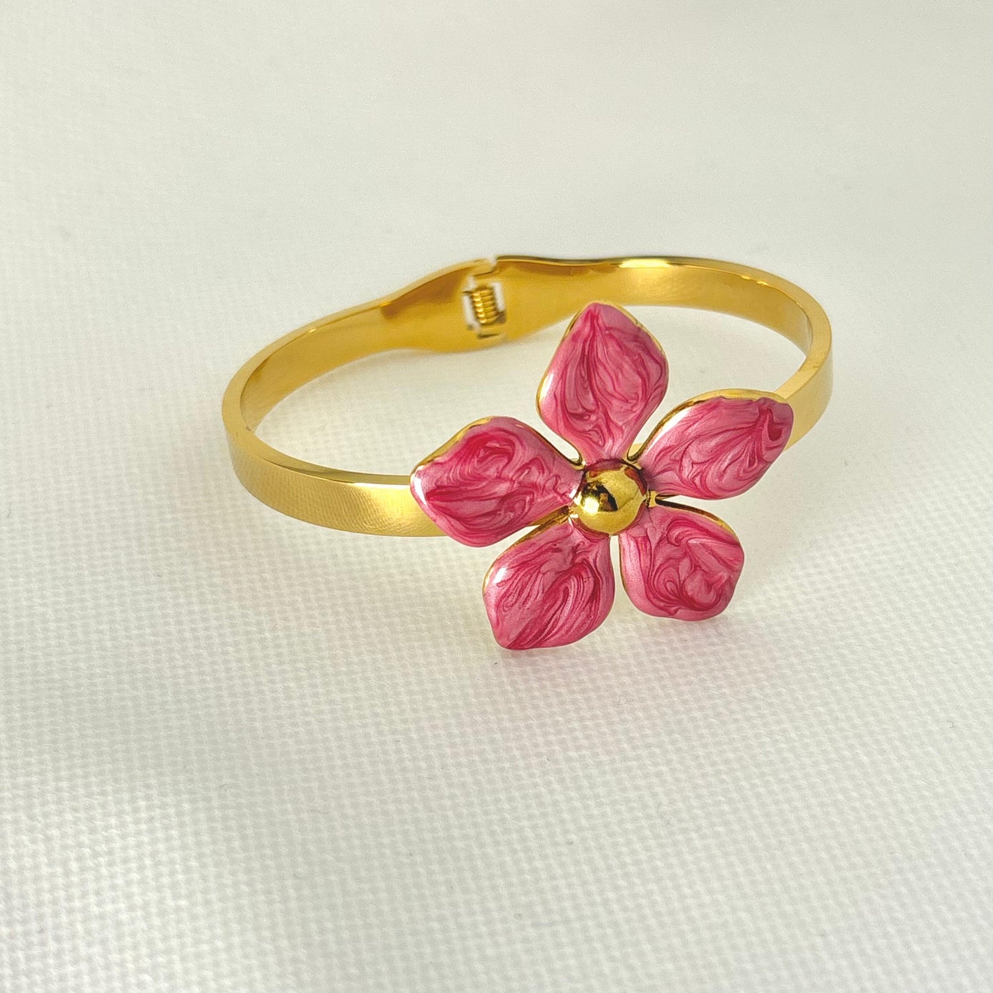 Lily Charm Cuff -Pink