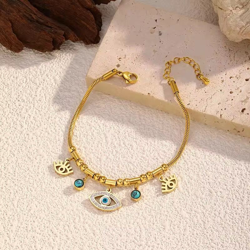 Evil Eye Turquoise Charm Bracelet