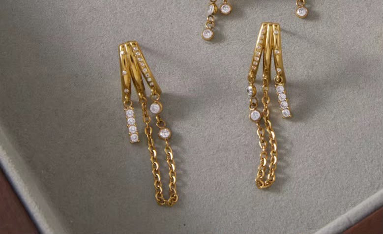 Trilogy Chain Earrings