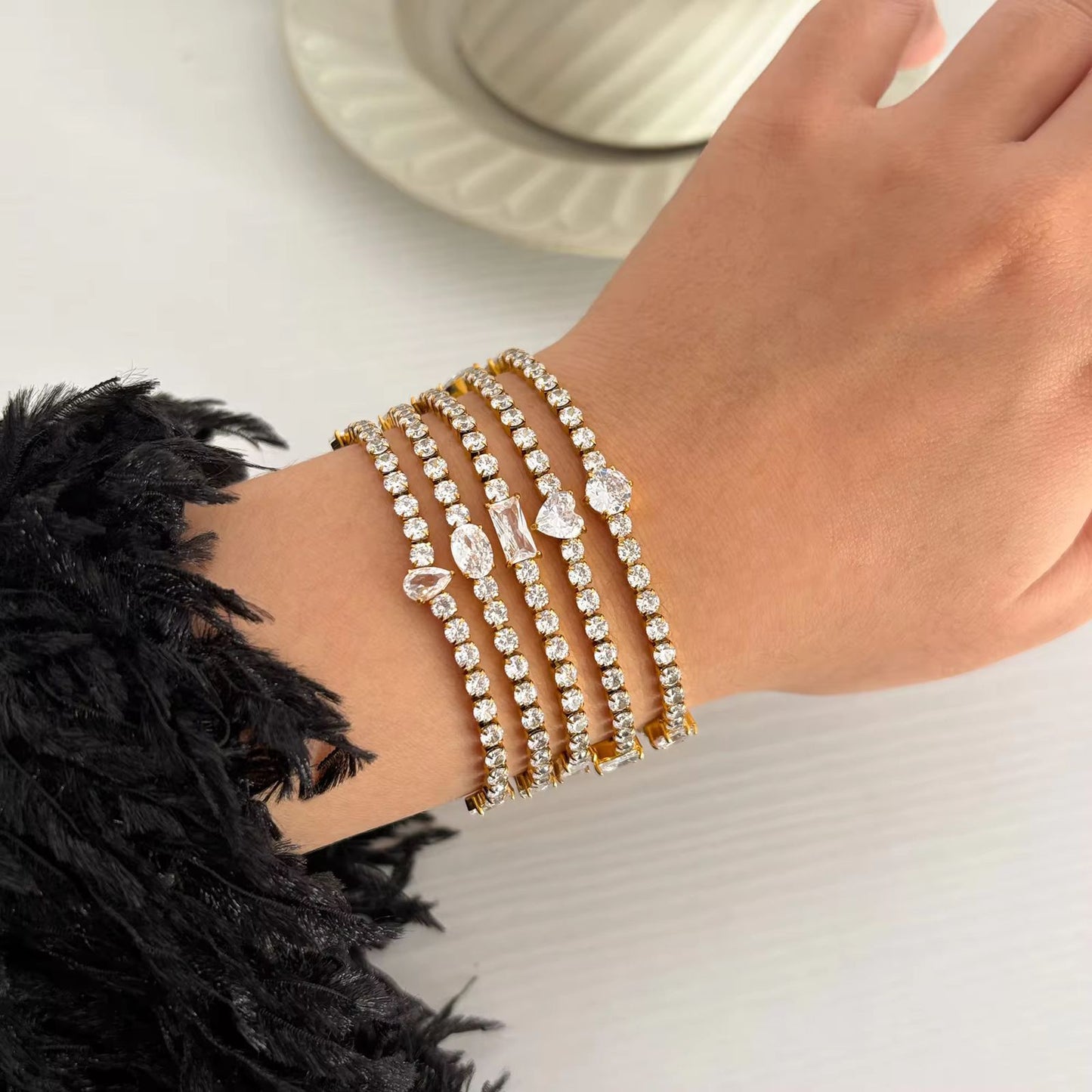 Bezel Luxus Tennis Bracelet