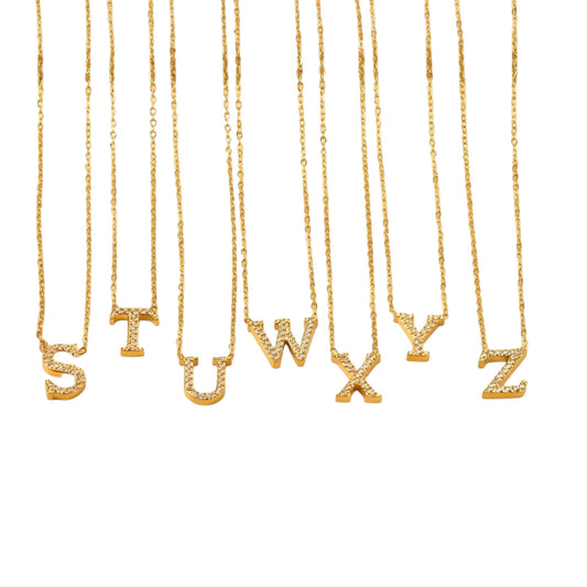 Letter LUXE Initial Necklace