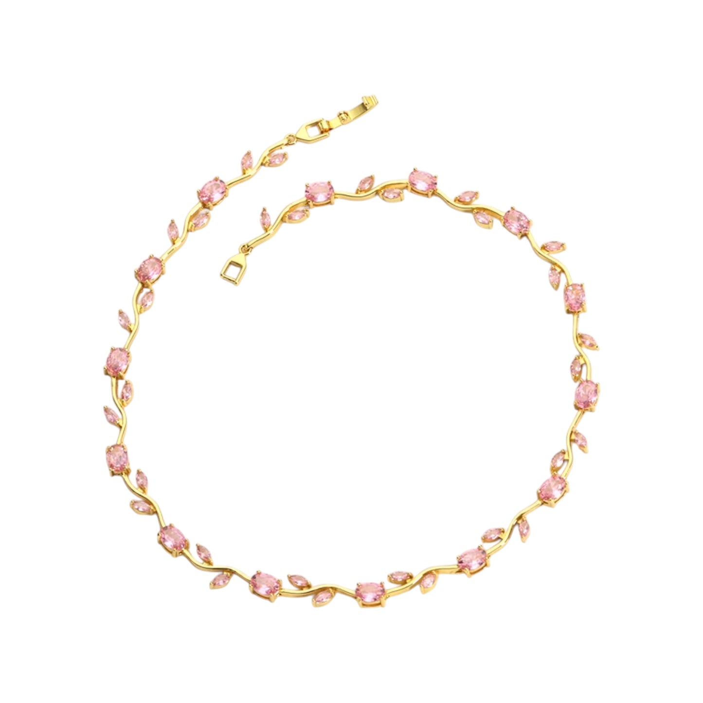 Pink Rose Vine Necklace