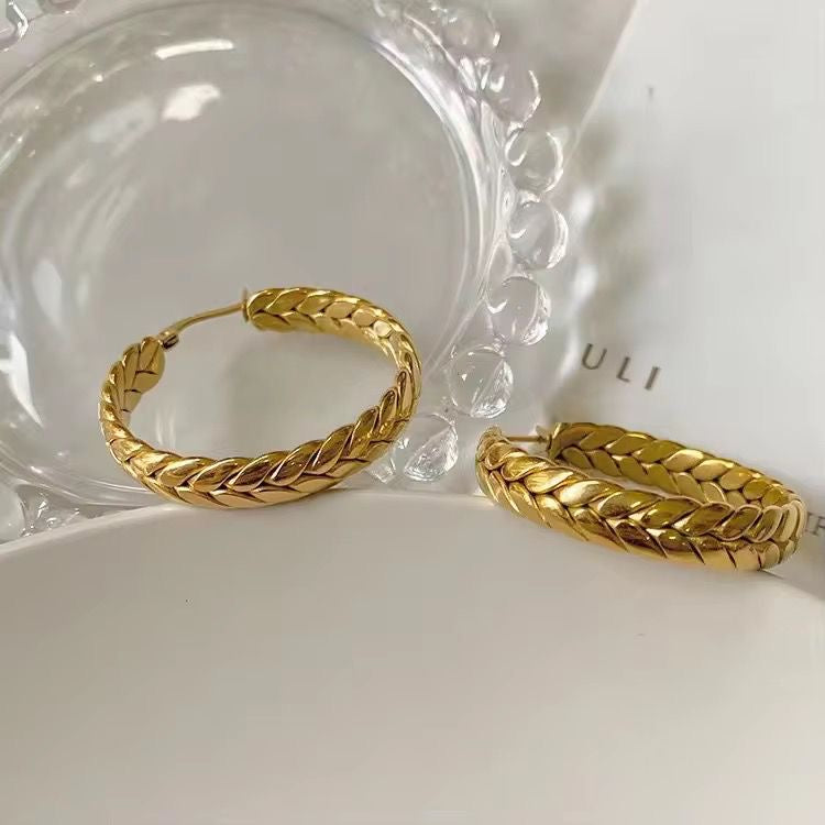 Braided Hoops -18K