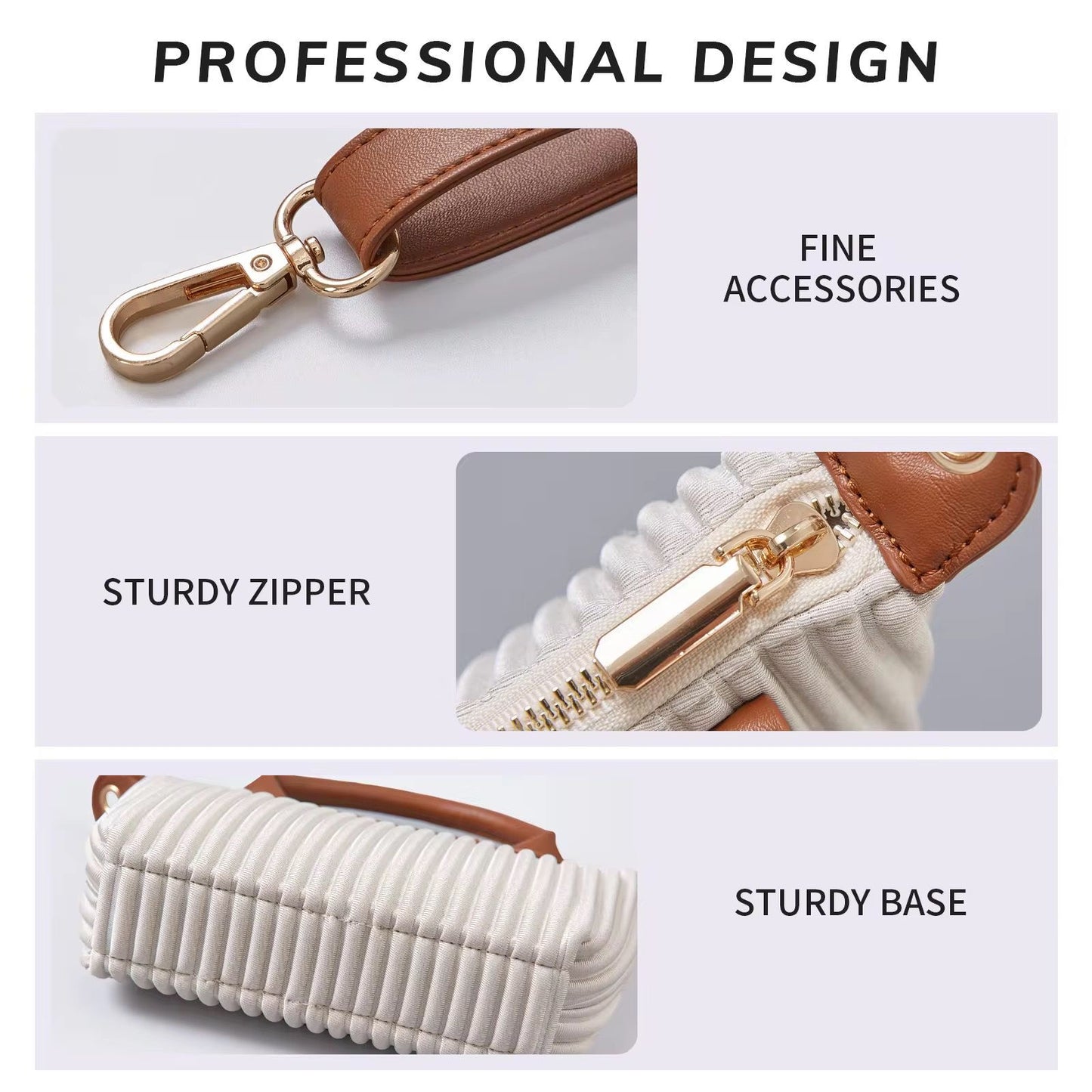 Brown LC Ribbed Shoulder Bag