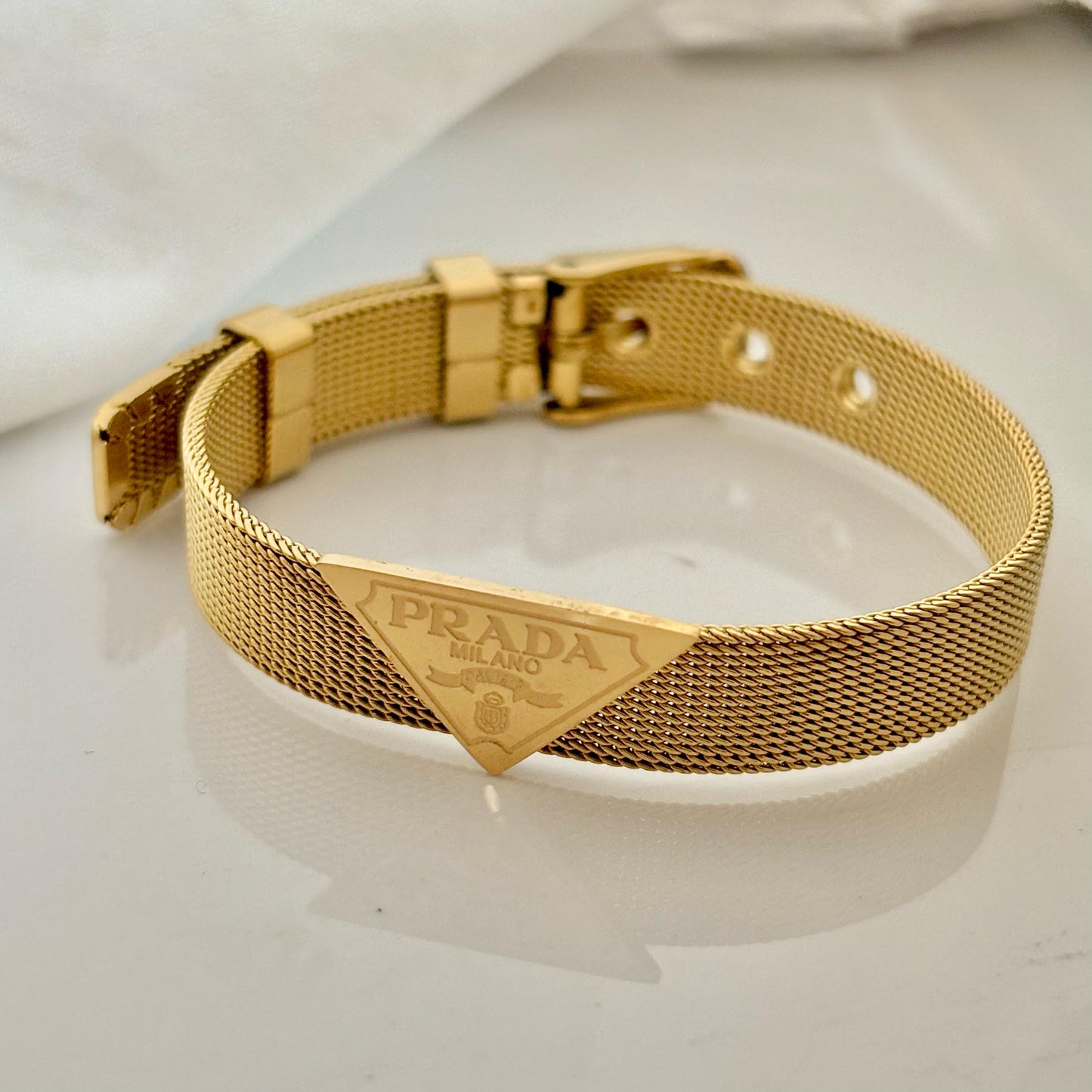 Luxe P-Thick Mesh Belt Bracelet -18K