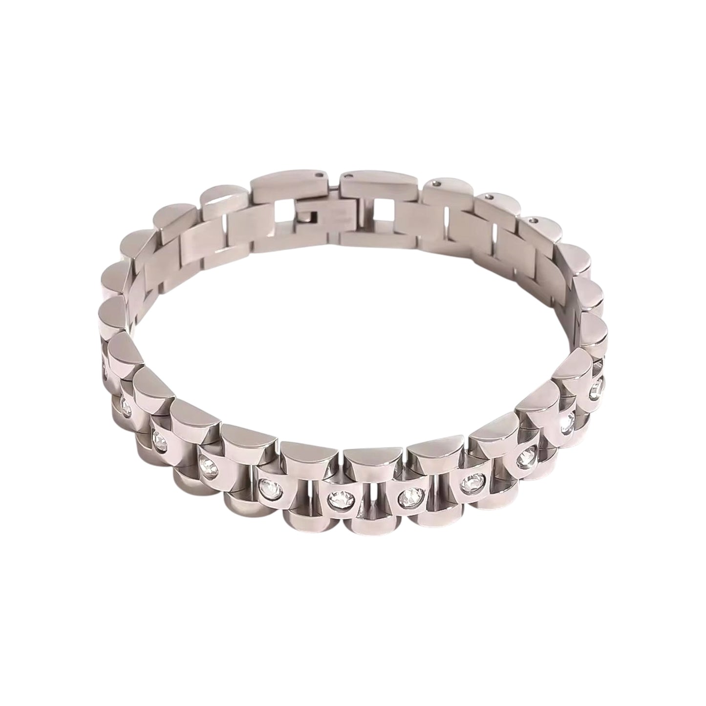 Adele Cz Watch Strap Bracelet -Silver