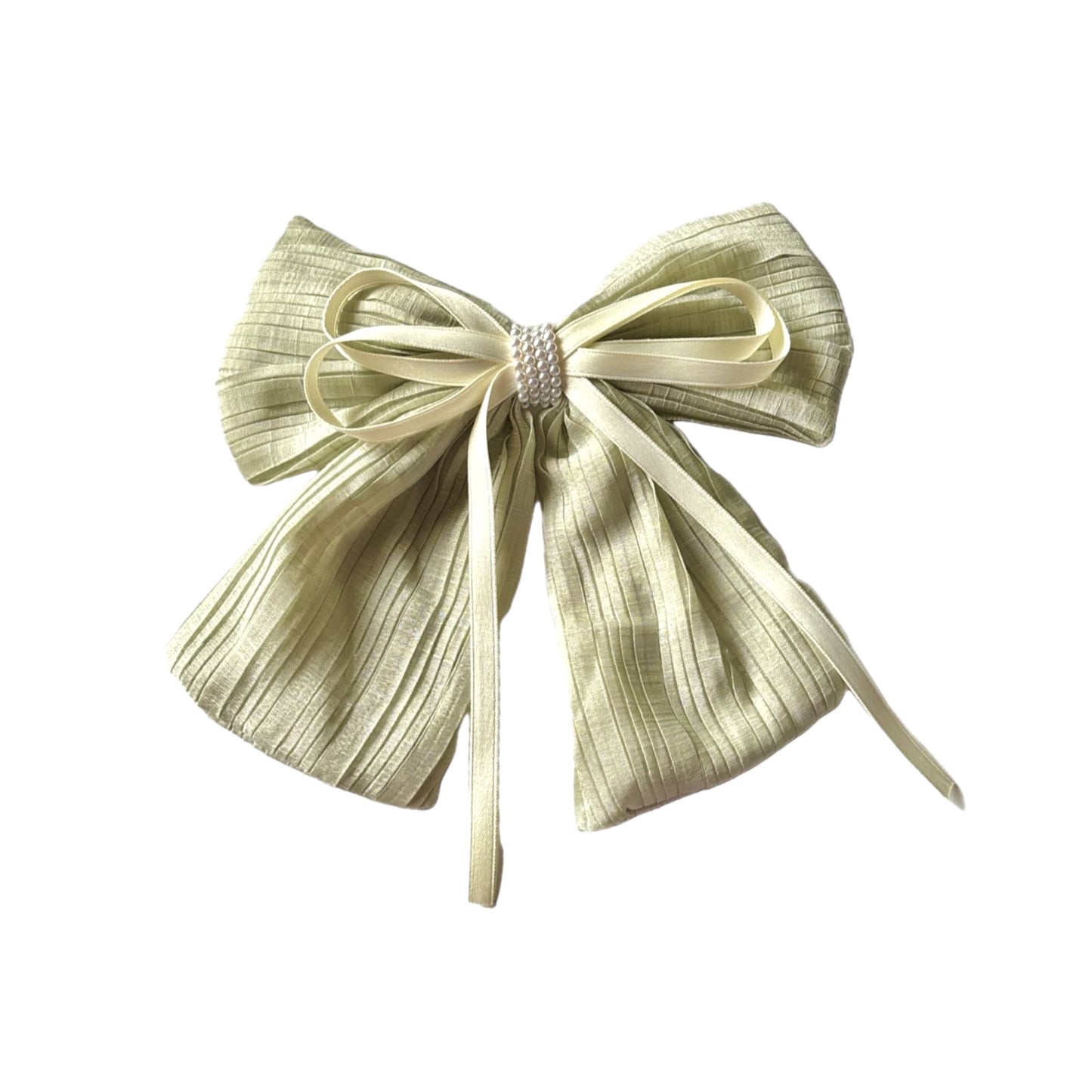 Matcha Pearle Bow Clip