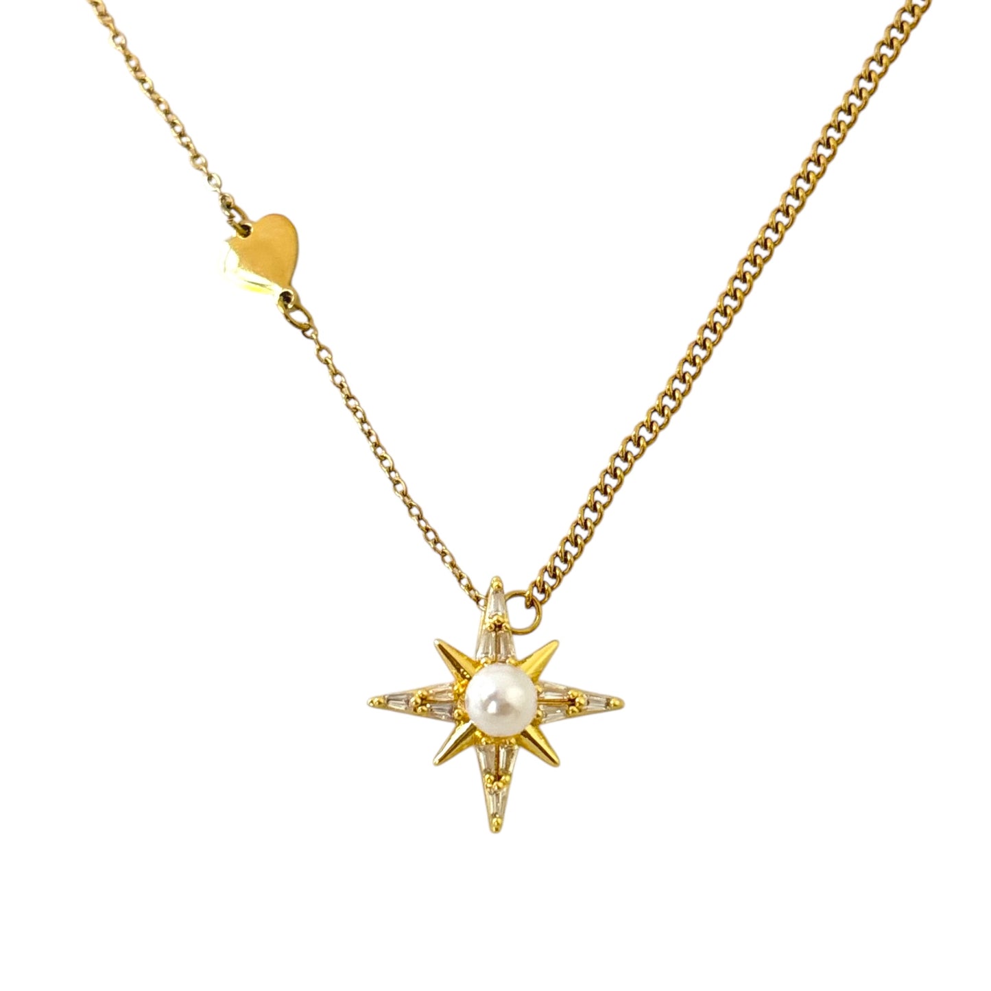 Stella Diamond Pearl Necklace -18K