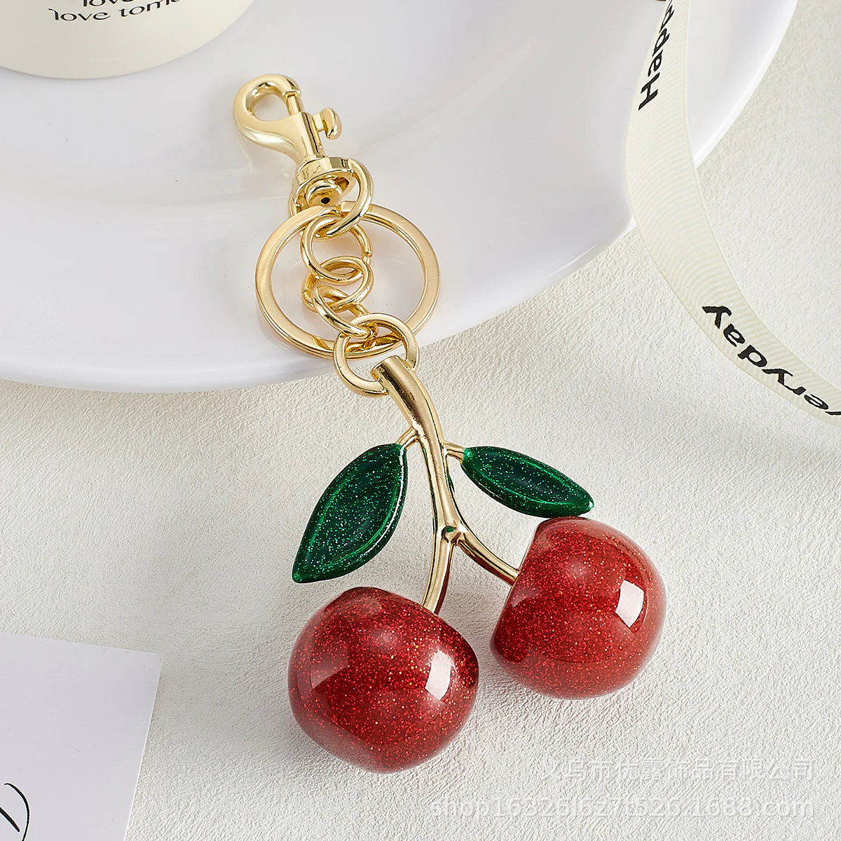 Cherry Charm Keychain