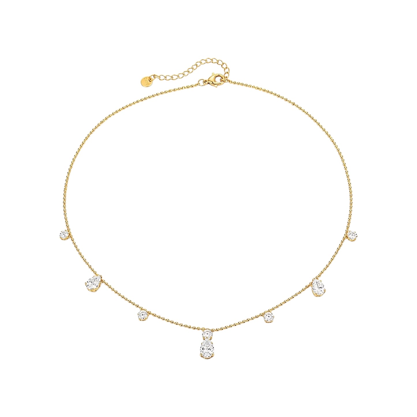 Amelia Crystal Drop Charm Necklace