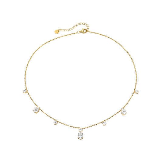 Amelia Crystal Drop Charm Necklace