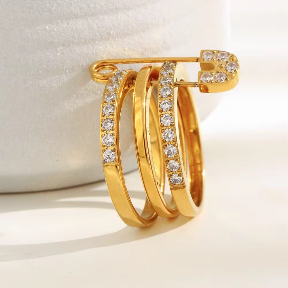 Pinned With Diamond Stack Ring